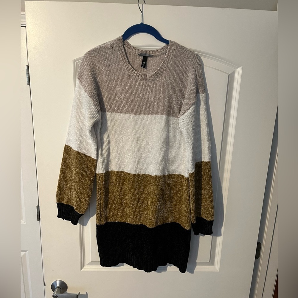 100% Polyester Striped Sweater Dress
